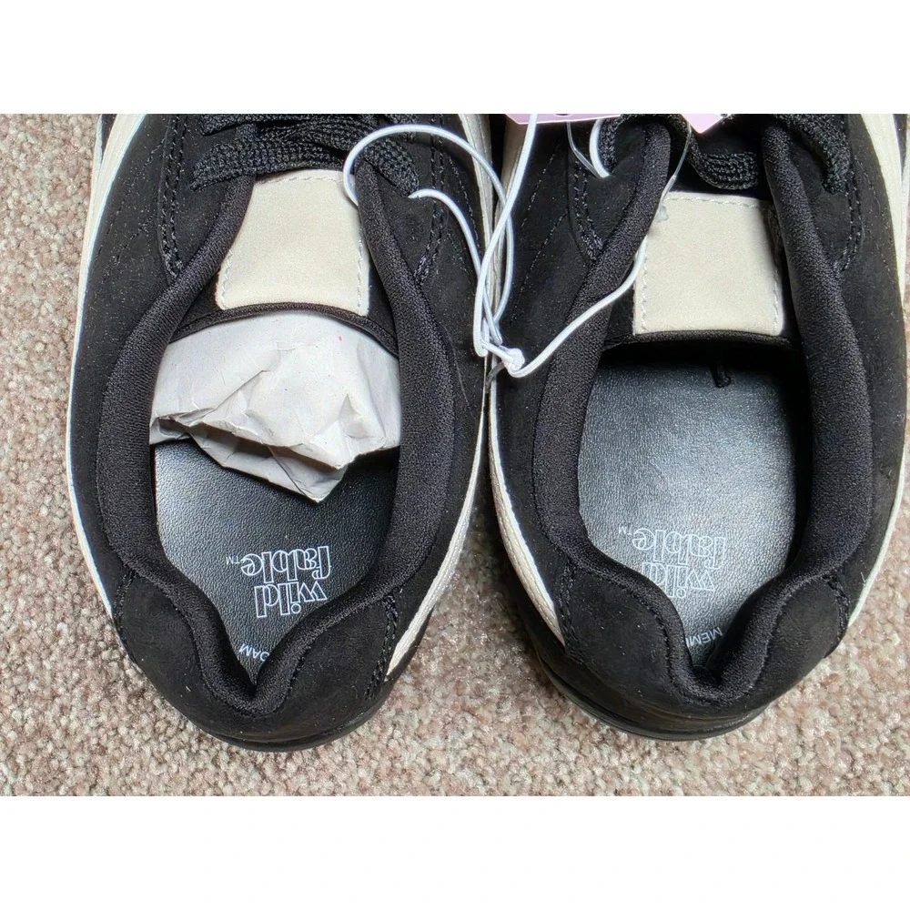 Wild Fable Chandler Black Cream Retro Low Profile Sneakers Memory Foam 7.5 NEW